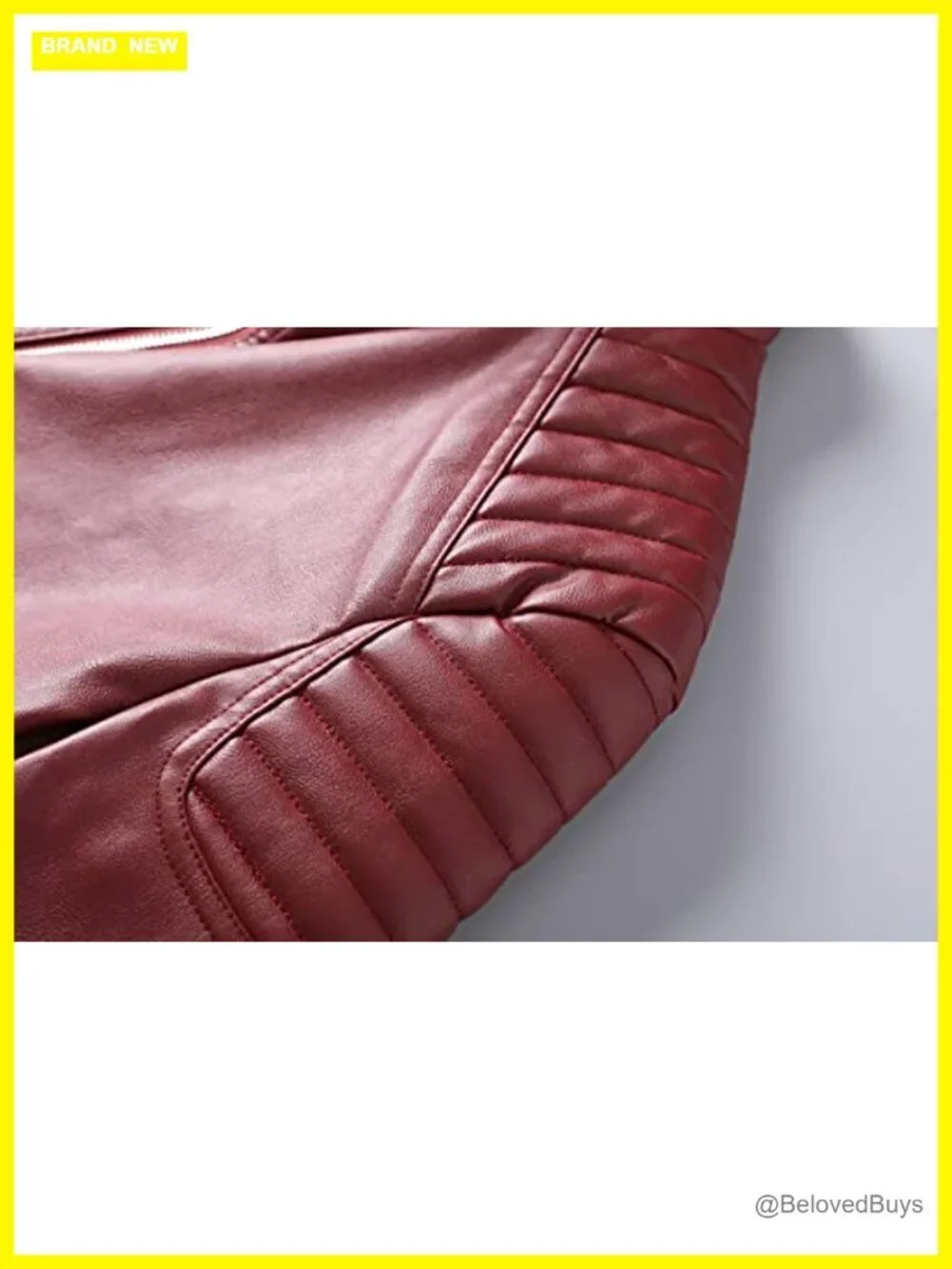 Faux Leather Motorcycle Jacket Slim Fit Stand Collar Biker